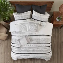 Kirkland's Home Mia Striped 3-Pc. King Duvet Cover Set- Duvets