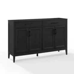 Kirkland's Home Micah Black Rattan Mesh Sideboard Cabinet- Cabinets & Sideboards