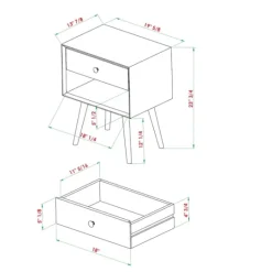Kirkland's Home Mid-Century Cubby Nightstand- Nightstands