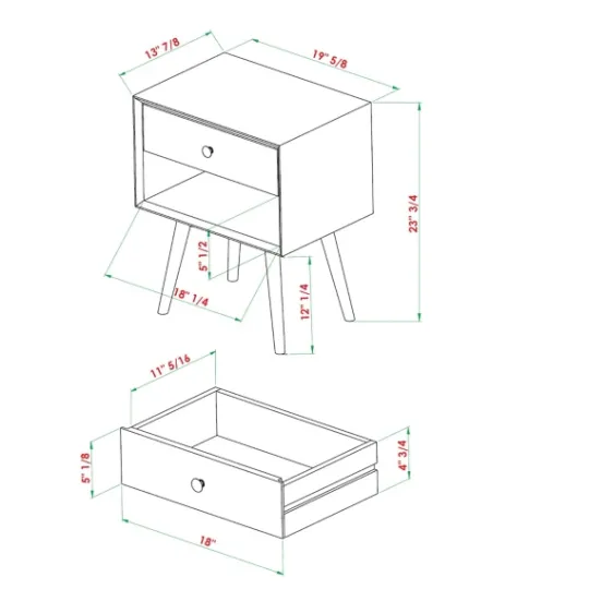 Kirkland's Home Mid-Century Cubby Nightstand- Nightstands