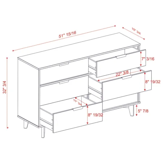 Kirkland's Home Midcentury Grooved Handles Dresser- Dressers & Chests