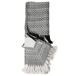 Kirkland's Home Midnight Crosshatch Stripes Outdoor Throw Blanket- Blankets & Throws