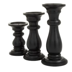 Kirkland's Home Midnight Distressed Wood Candle Holders, Set Of 3- Candle Holders