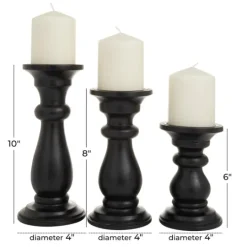 Kirkland's Home Midnight Distressed Wood Candle Holders, Set Of 3- Candle Holders