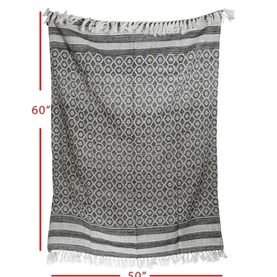 Kirkland's Home Midnight Honeycomb Outdoor Throw Blanket- Blankets & Throws