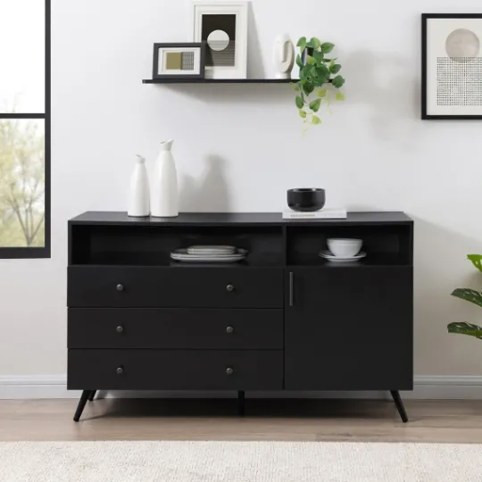 Kirkland's Home Midnight Mid-Century Modern Sideboard- Cabinets & Sideboards