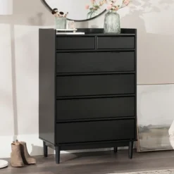 Kirkland's Home Midnight Solid Wood Pull Tab Dresser- Dressers & Chests