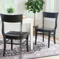 Kirkland's Home Midnight Wave Frame Dining Chairs, Set Of 2- Dining Chairs