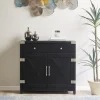 Kirkland's Home Midnight X-Shaped Doors Decorative Chest- Cabinets & Sideboards