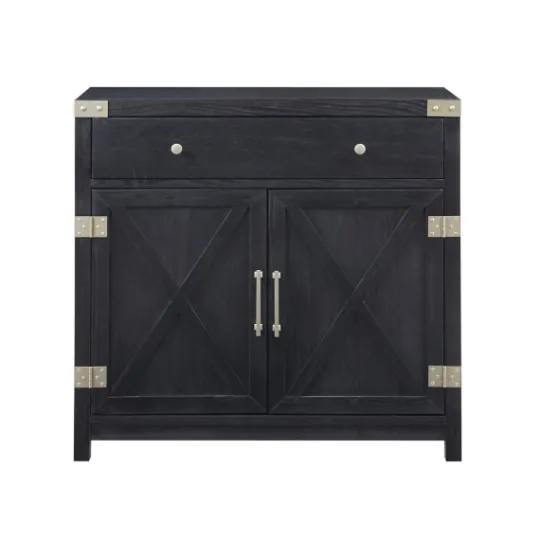 Kirkland's Home Midnight X-Shaped Doors Decorative Chest- Cabinets & Sideboards