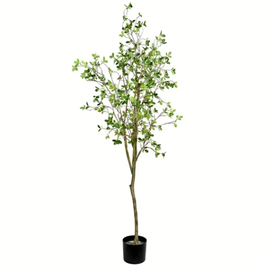 Kirkland's Home Milan Leaf Tree In Black Planter- Trees & Topiaries