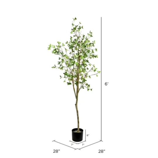 Kirkland's Home Milan Leaf Tree In Black Planter- Trees & Topiaries