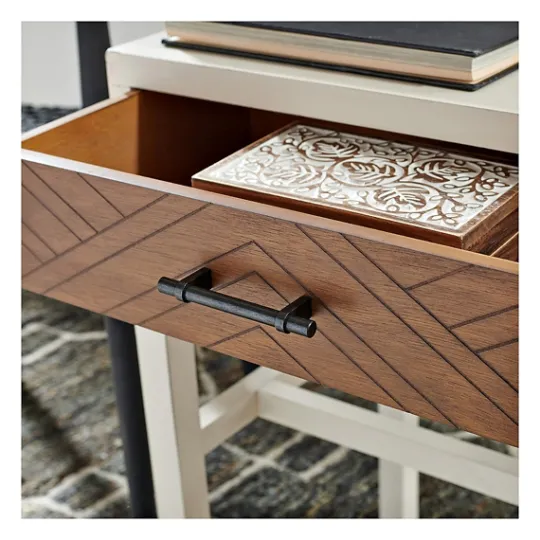 Kirkland's Home Milo Honey Herringbone Accent Table- Accent & End Tables