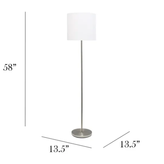 Kirkland's Home Minimal Brushed Nickel Stem Floor Lamp- Floor Lamps