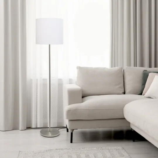 Kirkland's Home Minimal Brushed Nickel Stem Floor Lamp- Floor Lamps