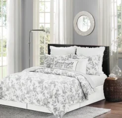 Kirkland's Home Miriam Floral & Stripe 3-Pc. King Quilt Set- Quilts