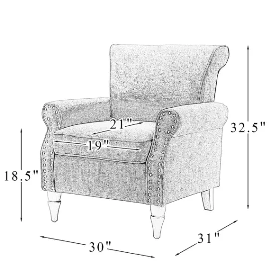 Kirkland's Home Miriam Nailhead Trim Armchair- Accent Chairs
