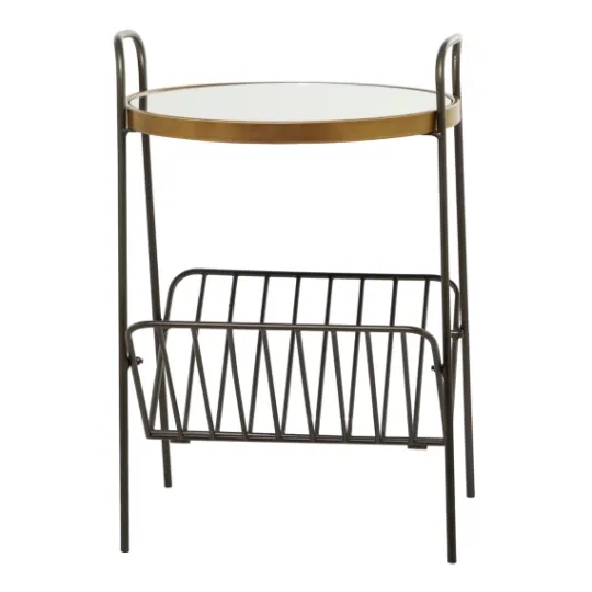 Kirkland's Home Mirror Top Magazine Rack Side Table- Accent & End Tables
