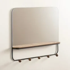 Kirkland's Home Mirror With Shelf Wall Hooks- Hooks