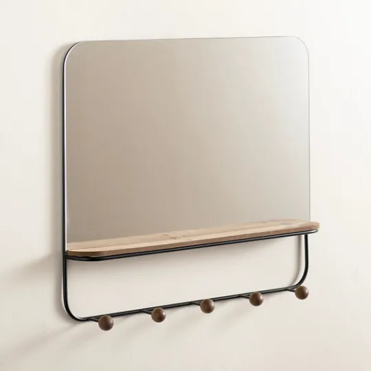 Kirkland's Home Mirror With Shelf Wall Hooks- Hooks