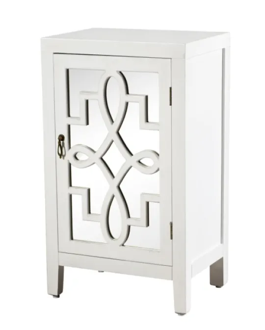 Kirkland's Home Mirrored 1-Door Cabinet With Overlay Pattern- Cabinets & Sideboards
