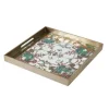 Kirkland's Home Mirrored Moroccan Pattern Tray With Gold Edges- Decorative Trays