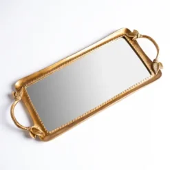 Kirkland's Home Mirrored Tray With Handles- Decorative Trays