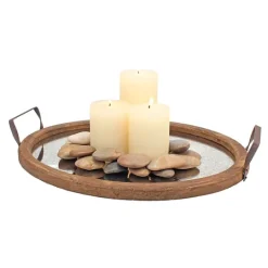 Kirkland's Home Mirrored Wood Oval Tray- Decorative Trays