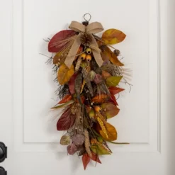 Kirkland's Home Mixed Fall Foliage Teardrop Swag- Wreaths