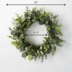 Kirkland's Home Mixed Greens And Wildflowers Wreath, 22 In.- Wreaths