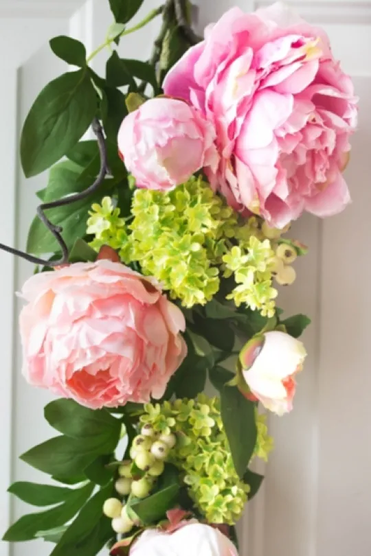 Kirkland's Home Mixed Peony And Hydrangea Swag Teardrop- Arrangements & Greenery