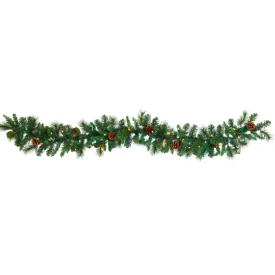 Kirkland's Home Mixed Pine Clear Led Lighted Garland- Arrangements & Greenery