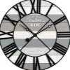 Kirkland's Home Mixed Plank And Black Metal Wall Clock- Clocks