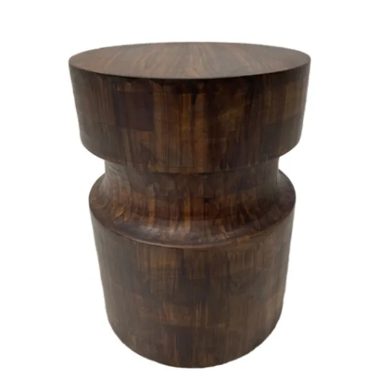 Kirkland's Home Mocha Hourglass Mango Side Table- Accent & End Tables