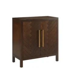 Kirkland's Home Mocha Mod Herringbone Cabinet- Cabinets & Sideboards