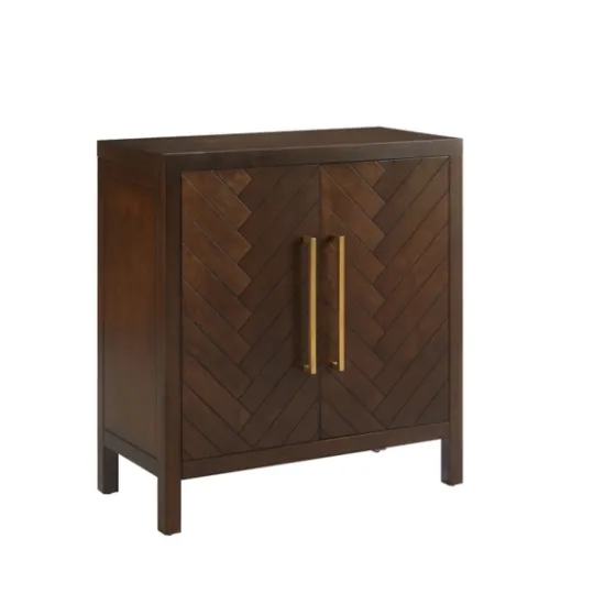 Kirkland's Home Mocha Mod Herringbone Cabinet- Cabinets & Sideboards