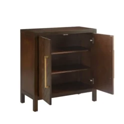 Kirkland's Home Mocha Mod Herringbone Cabinet- Cabinets & Sideboards