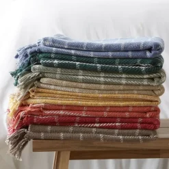 Kirkland's Home Mocha Plaid Fringed Throw- Blankets & Throws