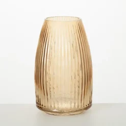 Kirkland's Home Modern Amber Ribbed Glass Vase- Vases