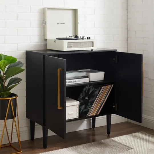 Kirkland's Home Modern Black And Gold Cabinet- Cabinets & Sideboards