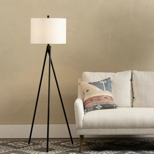 Kirkland's Home Modern Black Tripod Floor Lamp- Floor Lamps