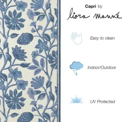 Kirkland's Home Modern Blue Floral Vines Outdoor Area Rug, 5X7- Outdoor Rugs