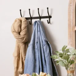 Kirkland's Home Modern Farmhouse Black Metal Wall Hooks- Hooks