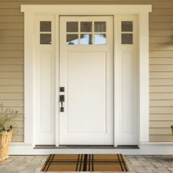 Kirkland's Home Modern Farmhouse Plaid Coir Doormat- Doormats