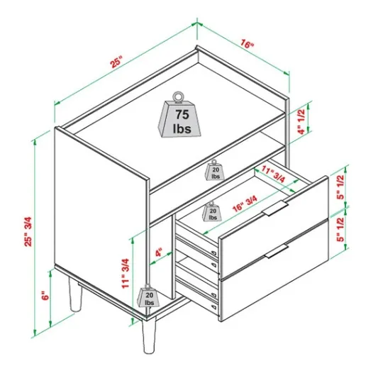 Kirkland's Home Modern Frame Wood Nightstand- Nightstands