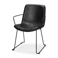 Kirkland's Home Modern Leather Wire Frame Dining Chair- Dining Chairs