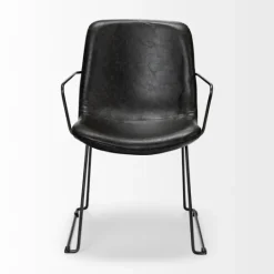 Kirkland's Home Modern Leather Wire Frame Dining Chair- Dining Chairs