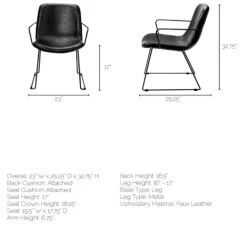 Kirkland's Home Modern Leather Wire Frame Dining Chair- Dining Chairs
