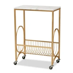 Kirkland's Home Modern Marble Deco Bar Cart- Kitchen Islands & Bar Carts