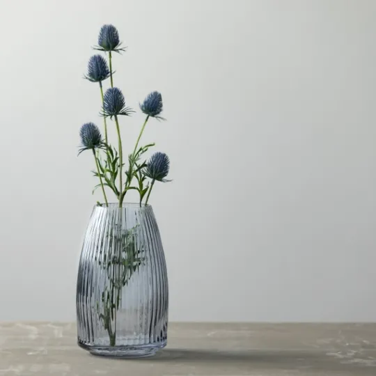Kirkland's Home Modern Ribbed Glass Vase- Vases